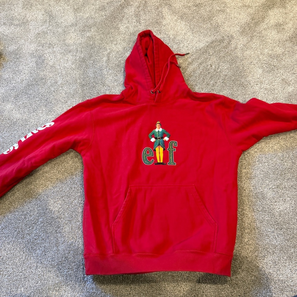 Red Holiday Hoodie XL MENS ELF HOODIE